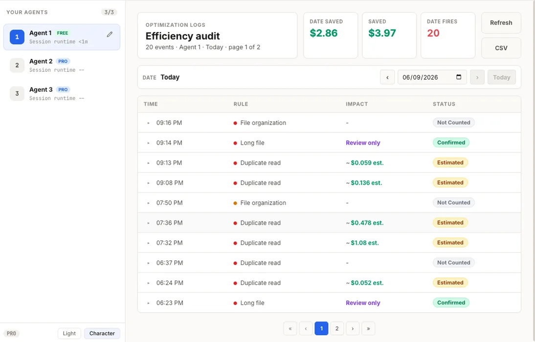 ClevAgent audit screenshot